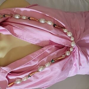 Vintage Faux Pearls and Carrots Long Chunky Necklace